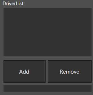 "Menu d'interaction avec la liste de pilotes"