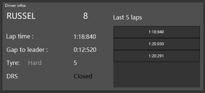 "Fenêtre d'informations à propos d'un pilote"