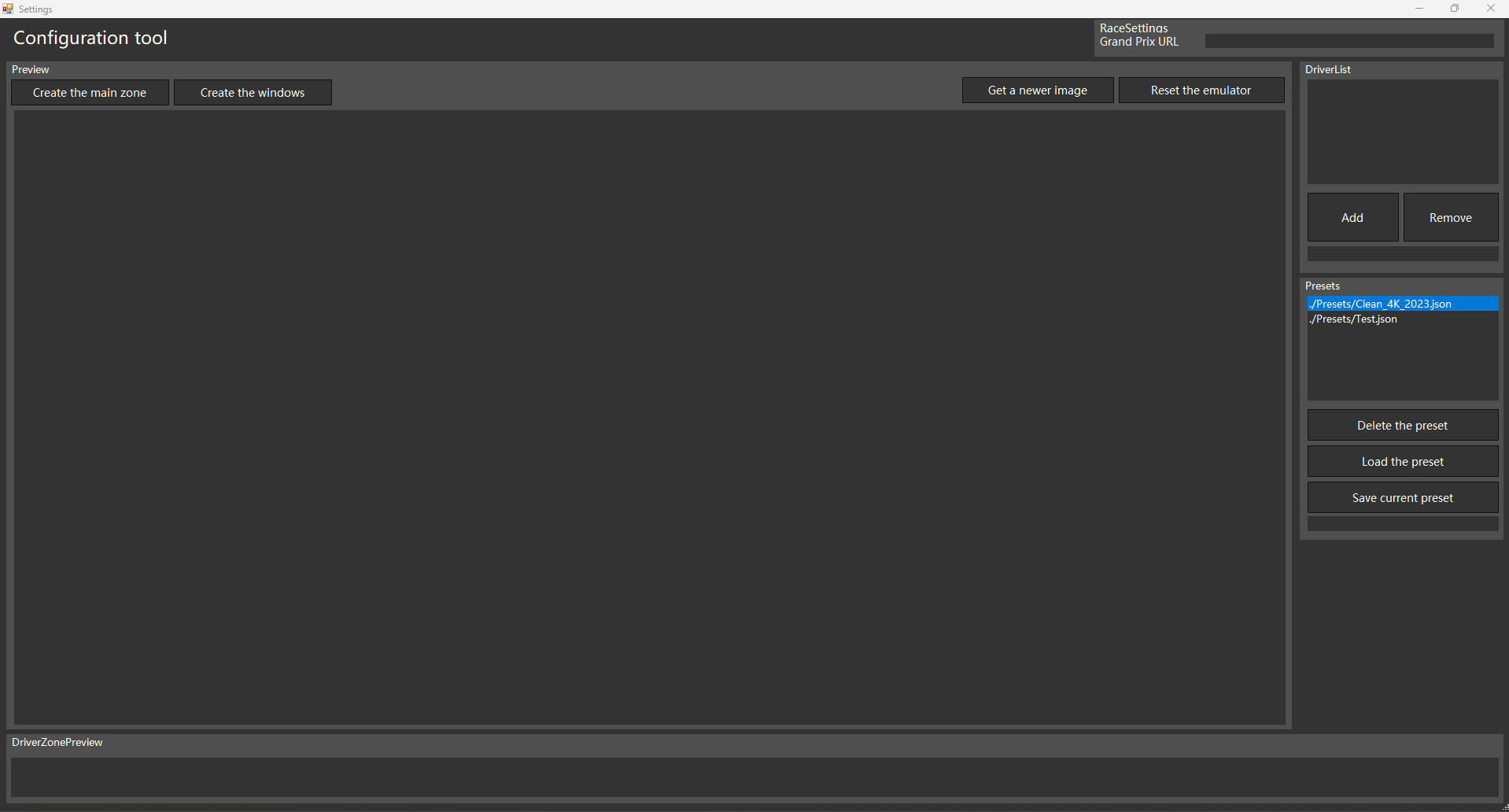 "Nouvelle page de config en plein écran"